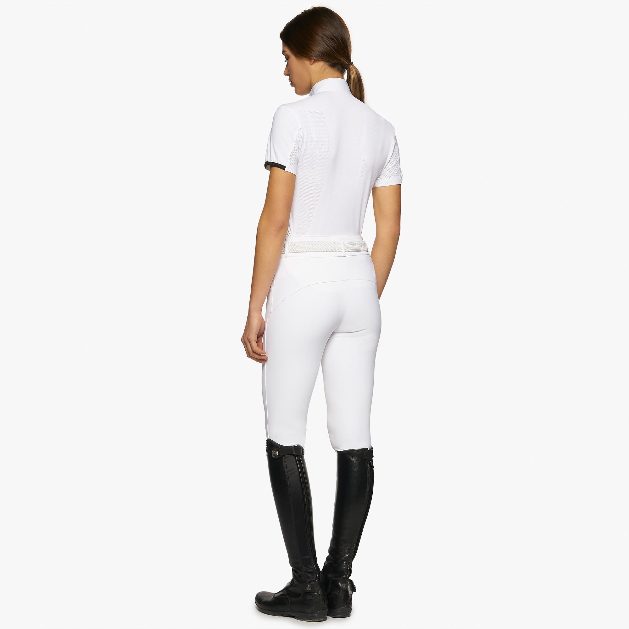 R-EVO Epaulet S/S Zip Competition Polo White R-EVO Epaulet S/S Zip Competition Polo White