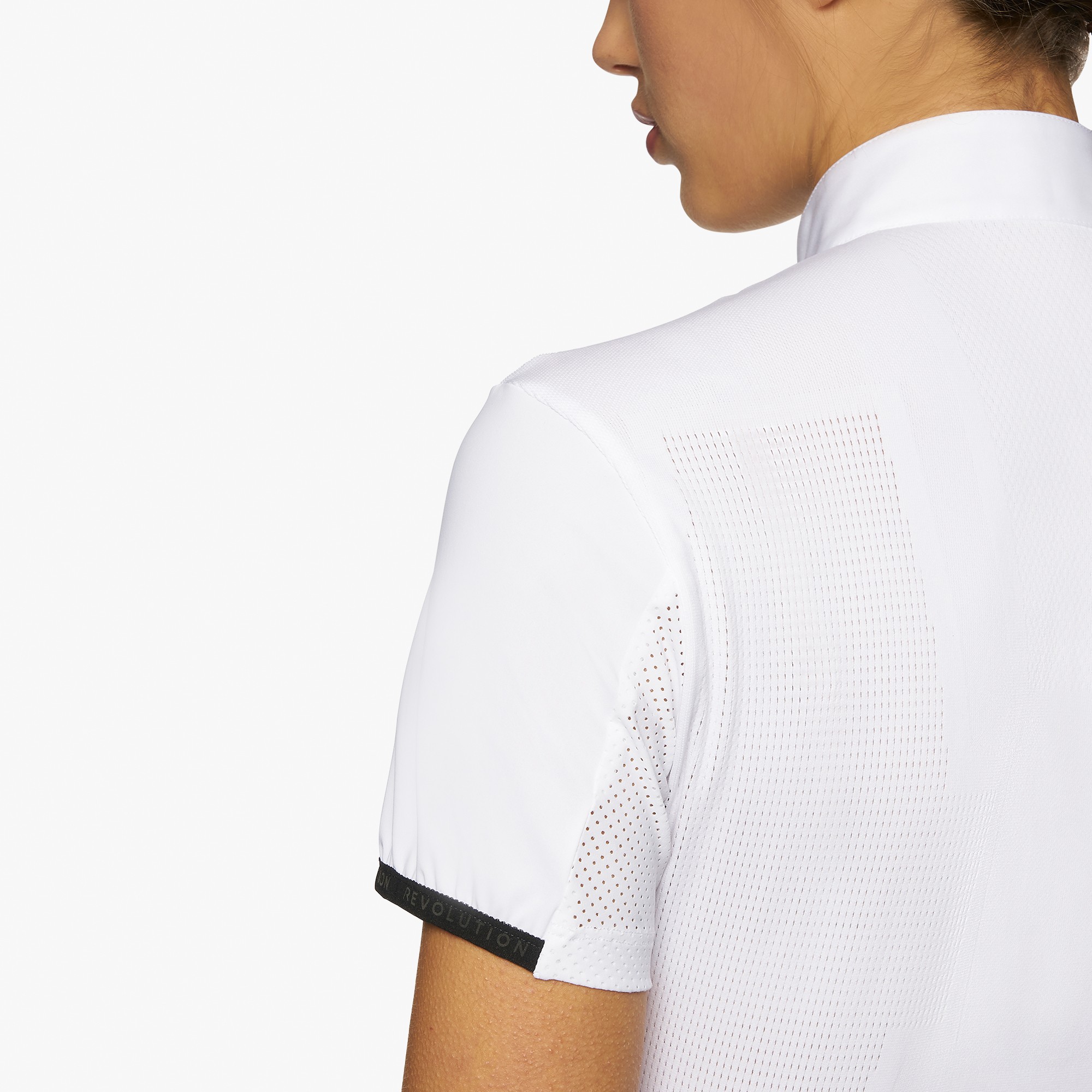 R-EVO Epaulet S/S Zip Competition Polo White R-EVO Epaulet S/S Zip Competition Polo White