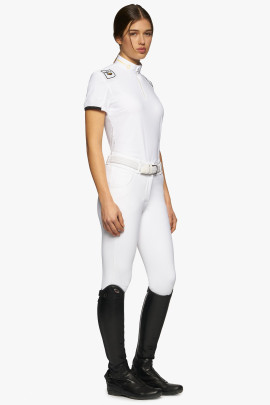 R-EVO Epaulet S/S Zip Competition Polo White R-EVO Epaulet S/S Zip Competition Polo White