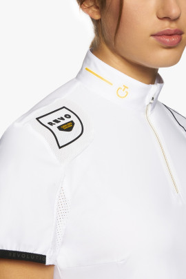 R-EVO Epaulet S/S Zip Competition Polo White R-EVO Epaulet S/S Zip Competition Polo White
