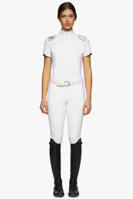 R-EVO Epaulet S/S Zip Competition Polo White