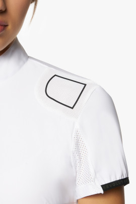 R-EVO Epaulet S/S Zip Competition Polo White R-EVO Epaulet S/S Zip Competition Polo White