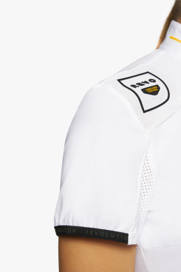R-EVO Epaulet S/S Zip Competition Polo White R-EVO Epaulet S/S Zip Competition Polo White