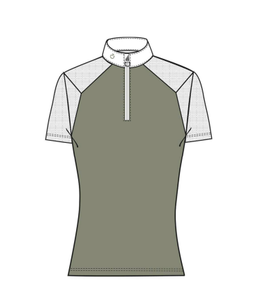 Mitered Corner Jersey S/S Zip Wedstrijdshirt Groen Cavalleria Toscana Mitered Corner Jersey S/S Zip Wedstrijdshirt Groen Cavalleria Toscana