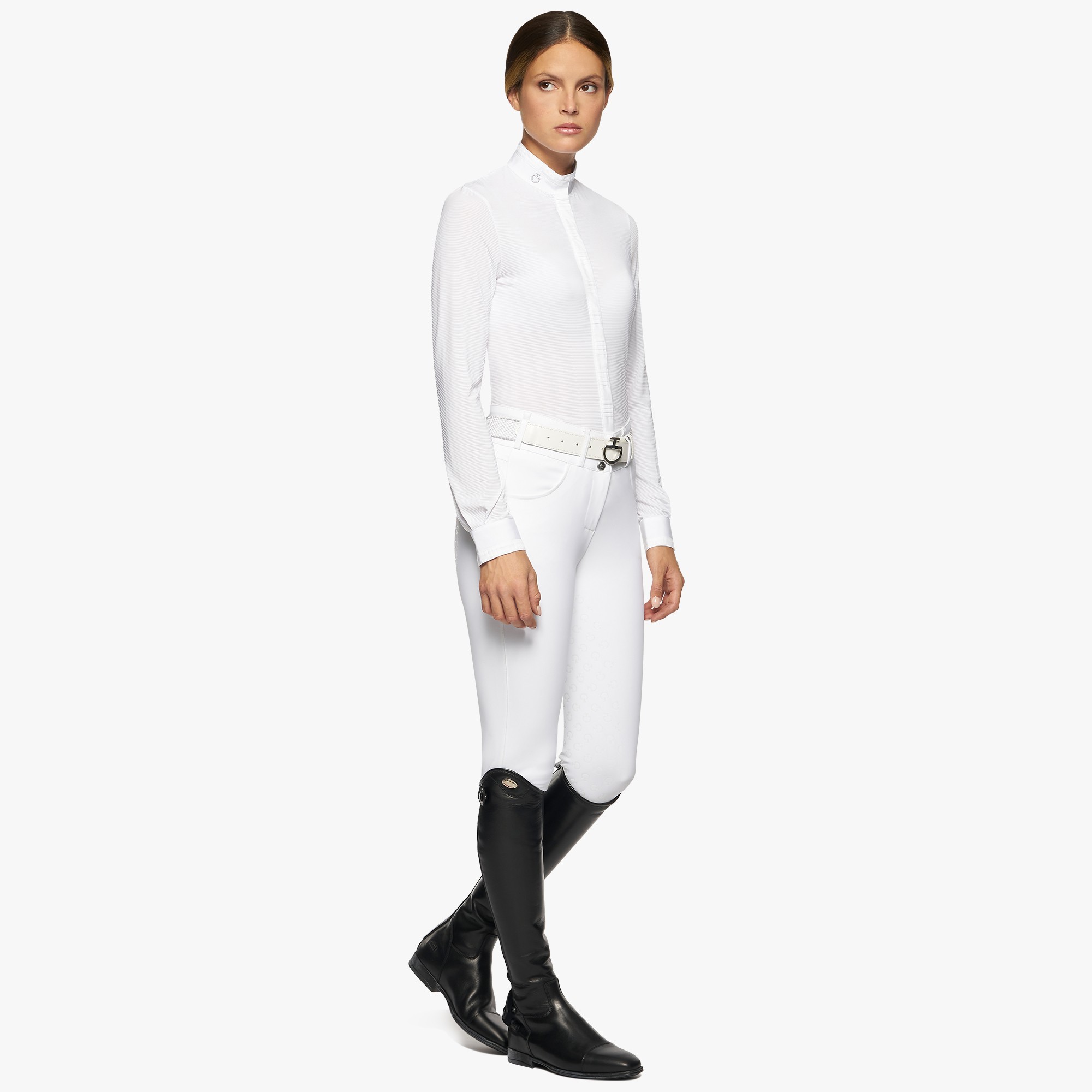 Amternating Pleats L/S Jersey Wedstrijdshirt Wit Cavalleria Toscana Amternating Pleats L/S Jersey Wedstrijdshirt Wit Cavalleria Toscana