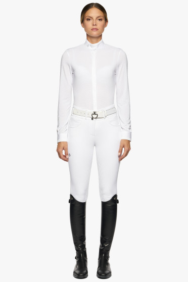 Amternating Pleats L/S Jersey Wedstrijdshirt Wit Cavalleria Toscana Amternating Pleats L/S Jersey Wedstrijdshirt Wit Cavalleria Toscana