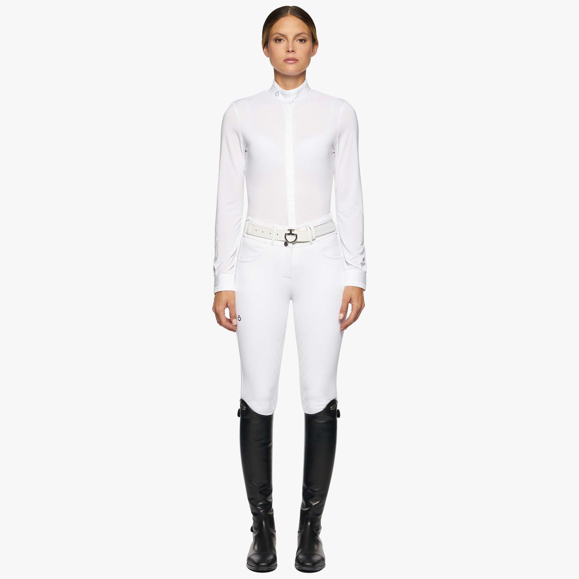Amternating Pleats L/S Jersey Wedstrijdshirt Wit Cavalleria Toscana Amternating Pleats L/S Jersey Wedstrijdshirt Wit Cavalleria Toscana