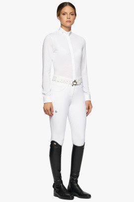 Amternating Pleats L/S Jersey Wedstrijdshirt Wit Cavalleria Toscana