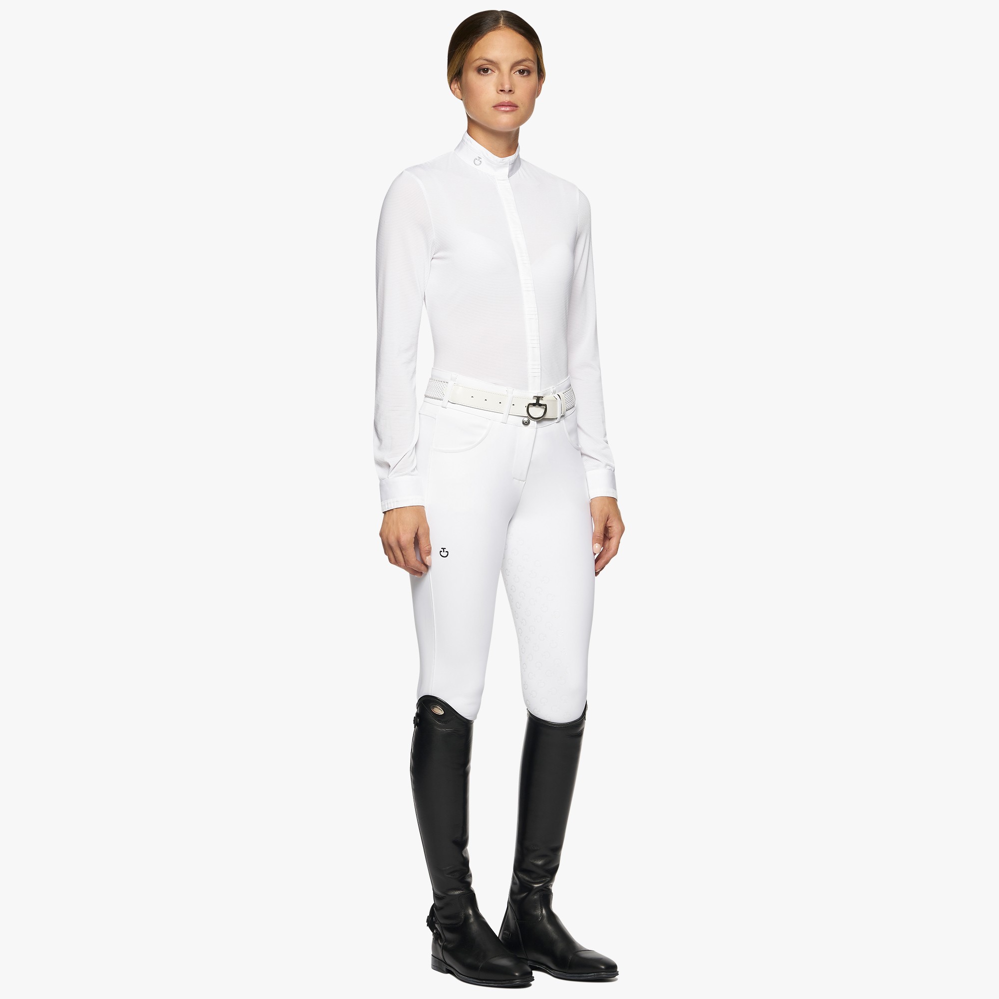 Amternating Pleats L/S Jersey Wedstrijdshirt Wit Cavalleria Toscana Amternating Pleats L/S Jersey Wedstrijdshirt Wit Cavalleria Toscana