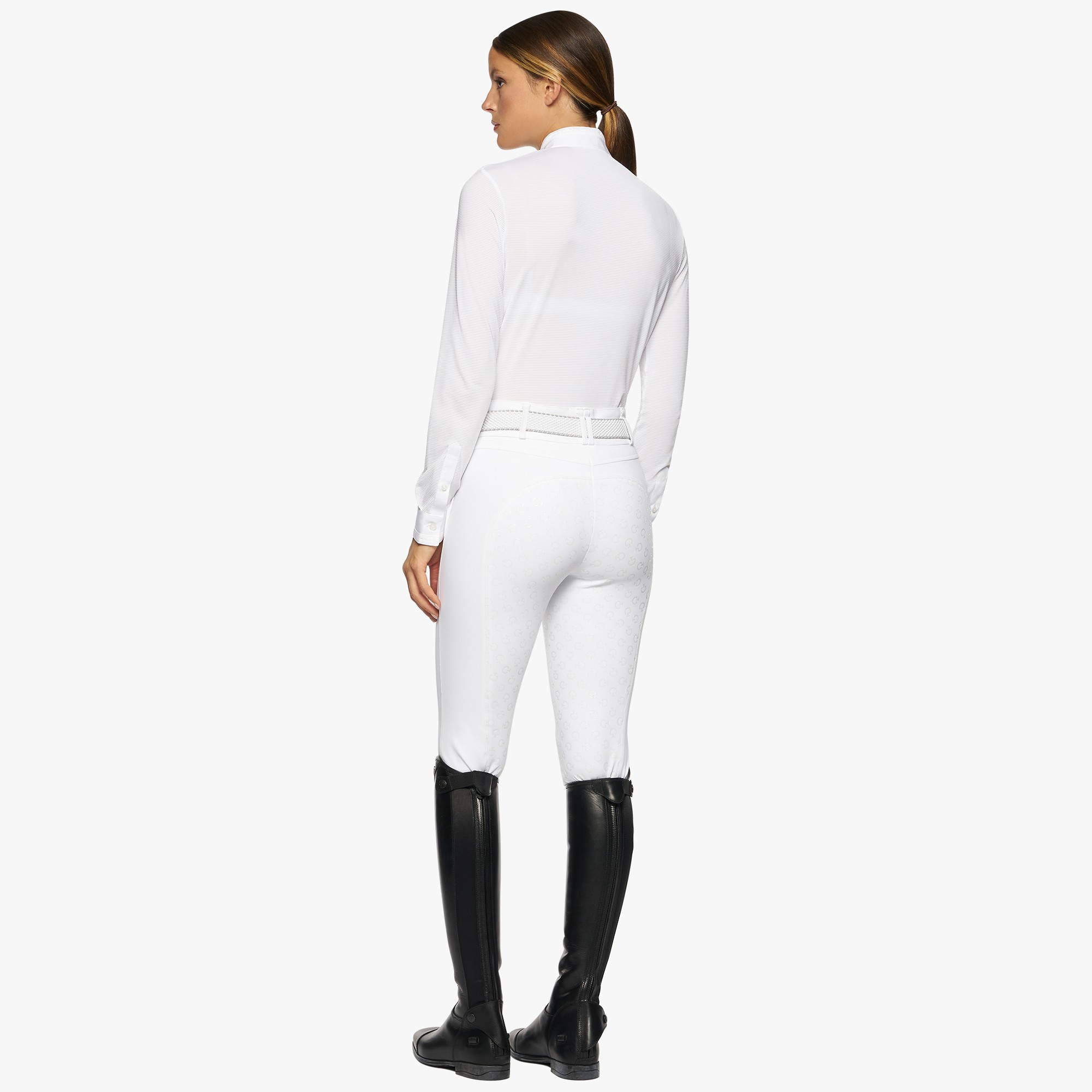 Amternating Pleats L/S Jersey Wedstrijdshirt Wit Cavalleria Toscana Amternating Pleats L/S Jersey Wedstrijdshirt Wit Cavalleria Toscana
