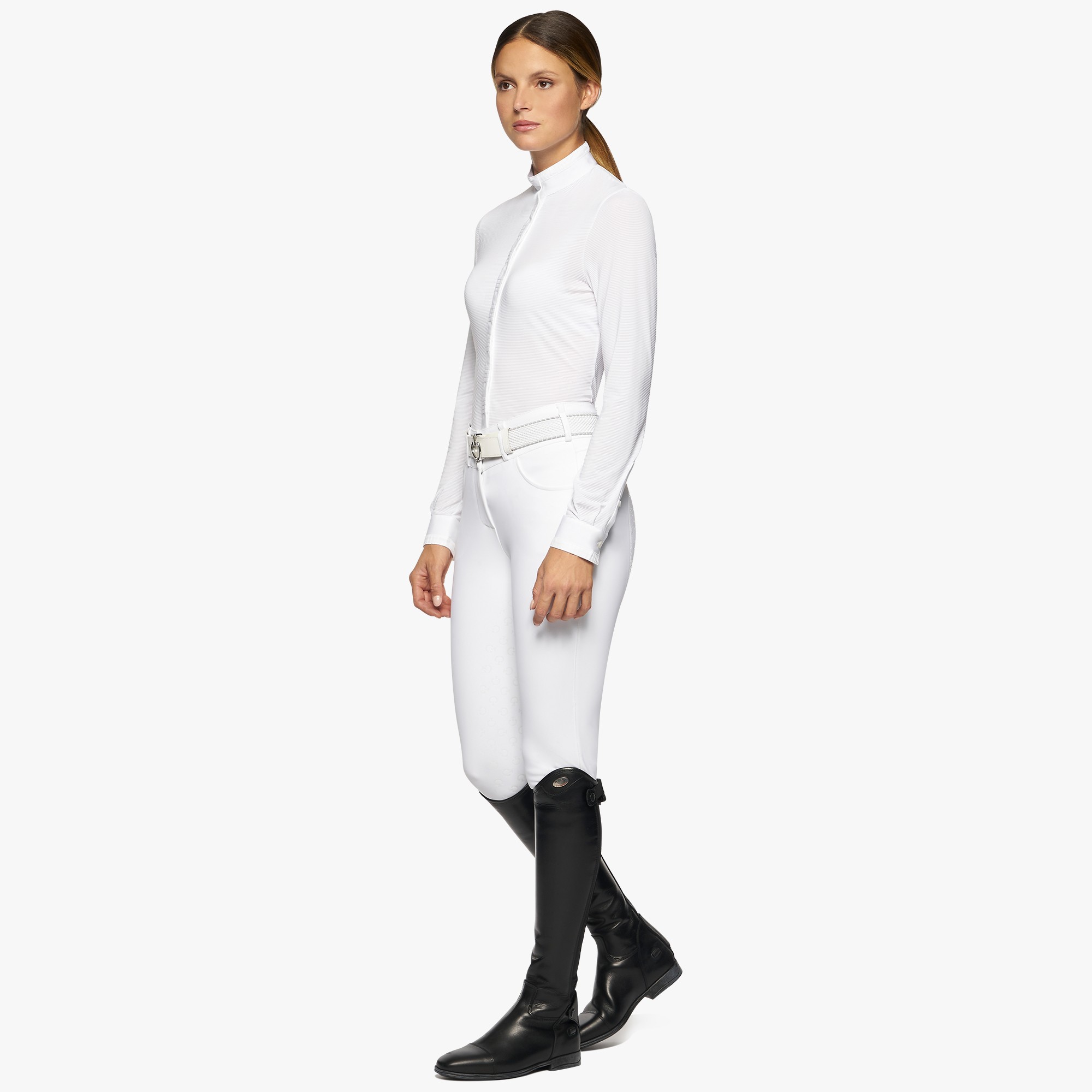 Amternating Pleats L/S Jersey Wedstrijdshirt Wit Cavalleria Toscana Amternating Pleats L/S Jersey Wedstrijdshirt Wit Cavalleria Toscana