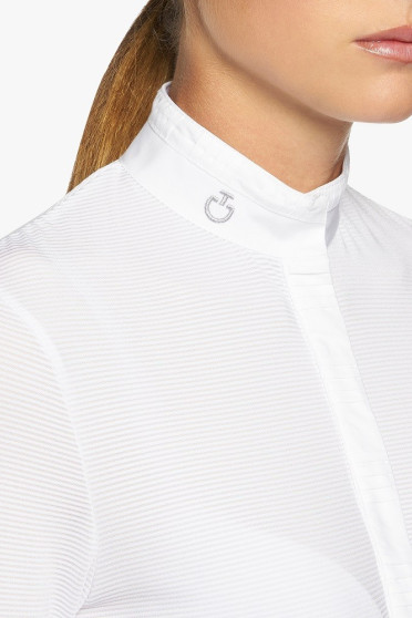 Amternating Pleats L/S Jersey Wedstrijdshirt Wit Cavalleria Toscana Amternating Pleats L/S Jersey Wedstrijdshirt Wit Cavalleria Toscana
