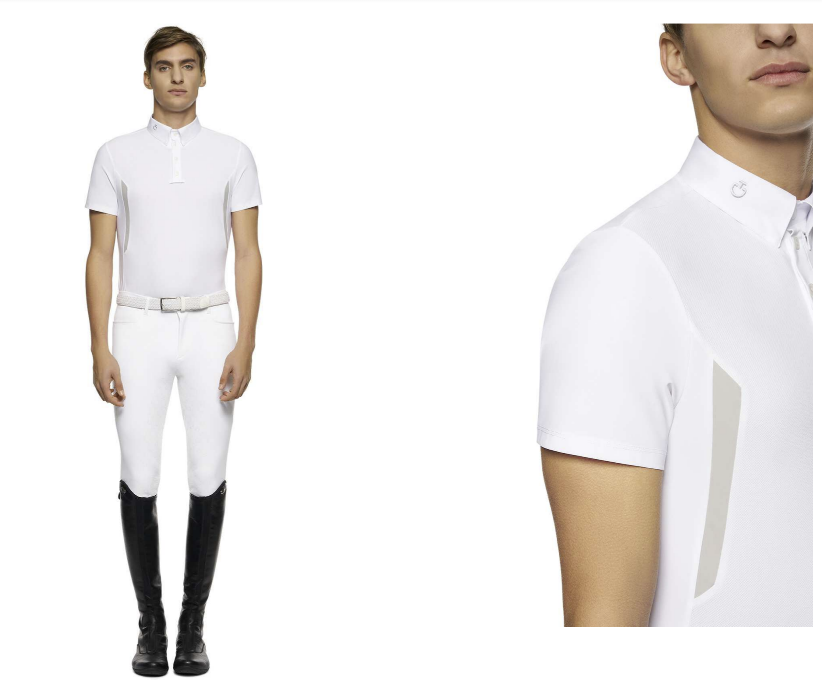 Tech Jersey S/S Button Wedstrijd Polo White Cavalleria Toscana Tech Jersey S/S Button Wedstrijd Polo White Cavalleria Toscana