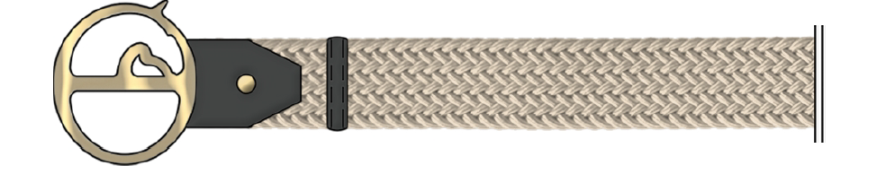 Vestrum Faro Riem Donker Beige met Vestum Gesp In het Goud