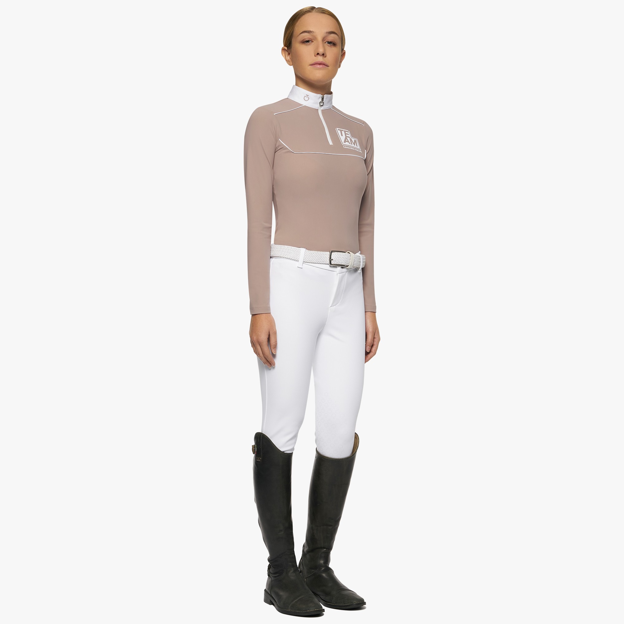 CT Team Daytona Jersey L/S Zip Wedstrijdshirt Beige Cavalleria Toscana CT Team Daytona Jersey L/S Zip Wedstrijdshirt Beige Cavalleria Toscana