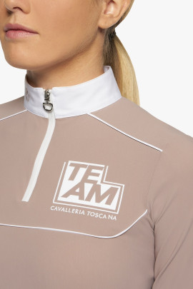 CT Team Daytona Jersey L/S Zip Wedstrijdshirt Beige Cavalleria Toscana CT Team Daytona Jersey L/S Zip Wedstrijdshirt Beige Cavalleria Toscana
