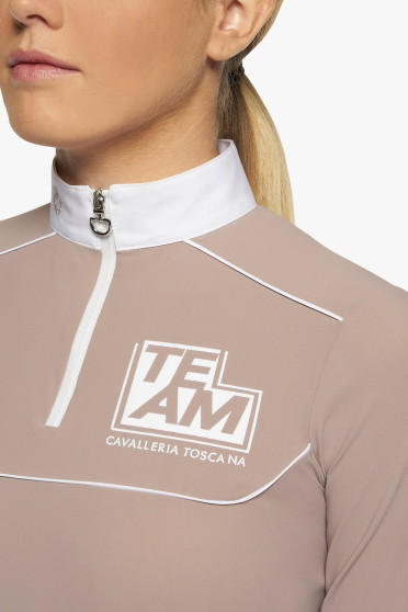 CT Team Daytona Jersey L/S Zip Wedstrijdshirt Beige Cavalleria Toscana CT Team Daytona Jersey L/S Zip Wedstrijdshirt Beige Cavalleria Toscana
