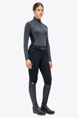 Revo Premier Tech Wool L/S Zip Turtleneck Grijs