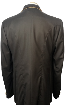 J van D Men's Competition Jacket Brown with Brown/Gold Piping J van D Men's Competition Jacket Brown with Brown/Gold Piping
