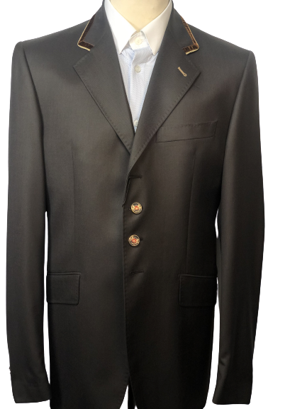J van D Men's Competition Jacket Brown with Brown/Gold Piping J van D Men's Competition Jacket Brown with Brown/Gold Piping
