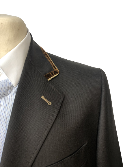 J van D Men's Competition Jacket Brown with Brown/Gold Piping J van D Men's Competition Jacket Brown with Brown/Gold Piping