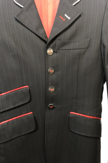 J van D Competition Jacket Stripe Black/Blue With Red/Silver Piping J van D Competition Jacket Stripe Black/Blue With Red/Silver Piping
