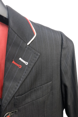 J van D Competition Jacket Stripe Black/Blue With Red/Silver Piping J van D Competition Jacket Stripe Black/Blue With Red/Silver Piping