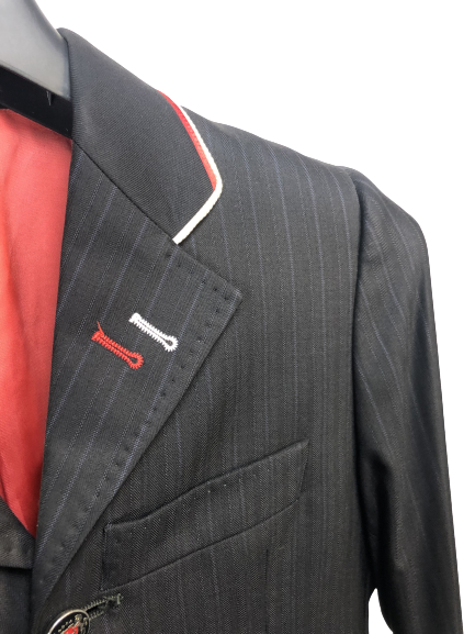 J van D Competition Jacket Stripe Black/Blue With Red/Silver Piping J van D Competition Jacket Stripe Black/Blue With Red/Silver Piping