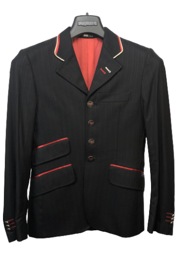 J van D Competition Jacket Stripe Black/Blue With Red/Silver Piping J van D Competition Jacket Stripe Black/Blue With Red/Silver Piping