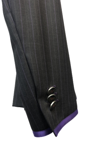J van D Competition Jacket Grey With Purple/Silver Piping J van D Competition Jacket Grey With Purple/Silver Piping