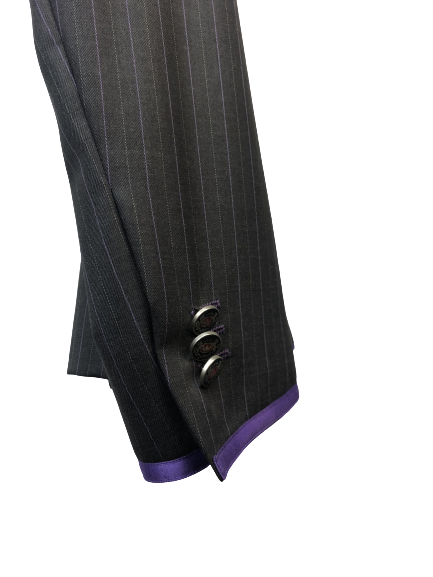 J van D Competition Jacket Grey With Purple/Silver Piping J van D Competition Jacket Grey With Purple/Silver Piping