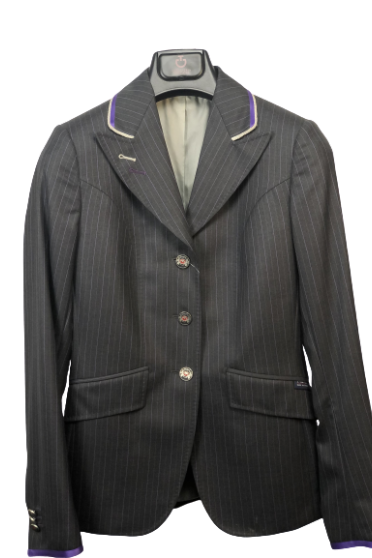 J van D Competition Jacket Grey With Purple/Silver Piping J van D Competition Jacket Grey With Purple/Silver Piping