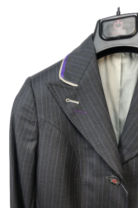 J van D Competition Jacket Grey With Purple/Silver Piping J van D Competition Jacket Grey With Purple/Silver Piping