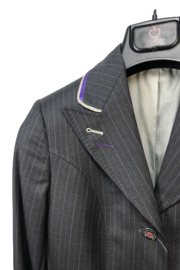 J van D Competition Jacket Grey With Purple/Silver Piping J van D Competition Jacket Grey With Purple/Silver Piping