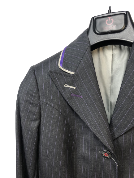 J van D Competition Jacket Grey With Purple/Silver Piping J van D Competition Jacket Grey With Purple/Silver Piping