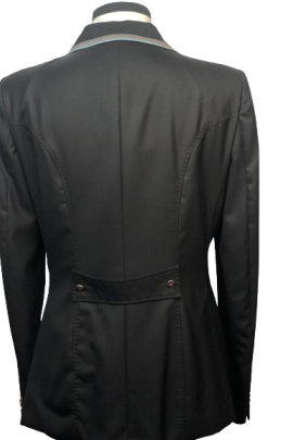 J van D Competition Jacket Black with Light Blue/Grey Piping J van D Competition Jacket Black with Light Blue/Grey Piping