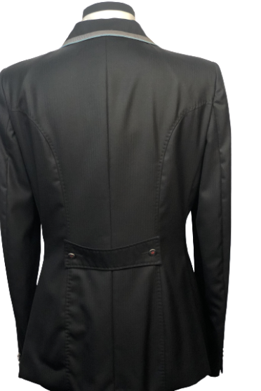 J van D Competition Jacket Black with Light Blue/Grey Piping J van D Competition Jacket Black with Light Blue/Grey Piping