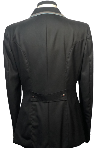 J van D Competition Jacket Black with Light Blue/Grey Piping J van D Competition Jacket Black with Light Blue/Grey Piping