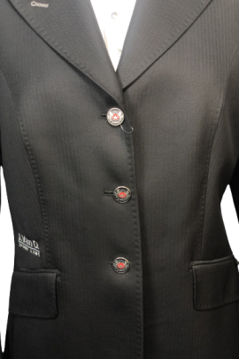 J van D Competition Jacket Black with Light Blue/Grey Piping J van D Competition Jacket Black with Light Blue/Grey Piping
