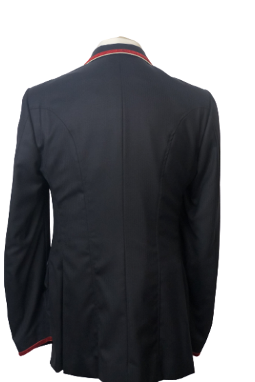 J van D Men's Competition Jacket Blue with Bordeaux/Silver Piping J van D Men's Competition Jacket Blue with Bordeaux/Silver Piping