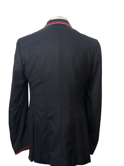 J van D Men's Competition Jacket Blue with Bordeaux/Silver Piping J van D Men's Competition Jacket Blue with Bordeaux/Silver Piping