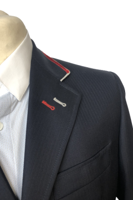 J van D Men's Competition Jacket Blue with Bordeaux/Silver Piping J van D Men's Competition Jacket Blue with Bordeaux/Silver Piping