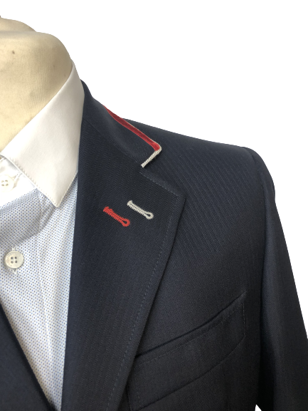 J van D Men's Competition Jacket Blue with Bordeaux/Silver Piping J van D Men's Competition Jacket Blue with Bordeaux/Silver Piping