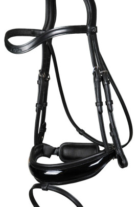 Dyon Patent Large Crank Noseband Bridle With Flash 'Dressage Flat' Collection
