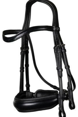 Dyon Mat Large Crank Noseband Double Bridle 'Dressage Flat' Collection