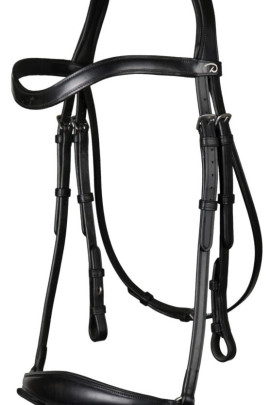 Dyon Patent Matte Medium Crank Noseband Bridle With Flash 'Dressage Flat' Collection