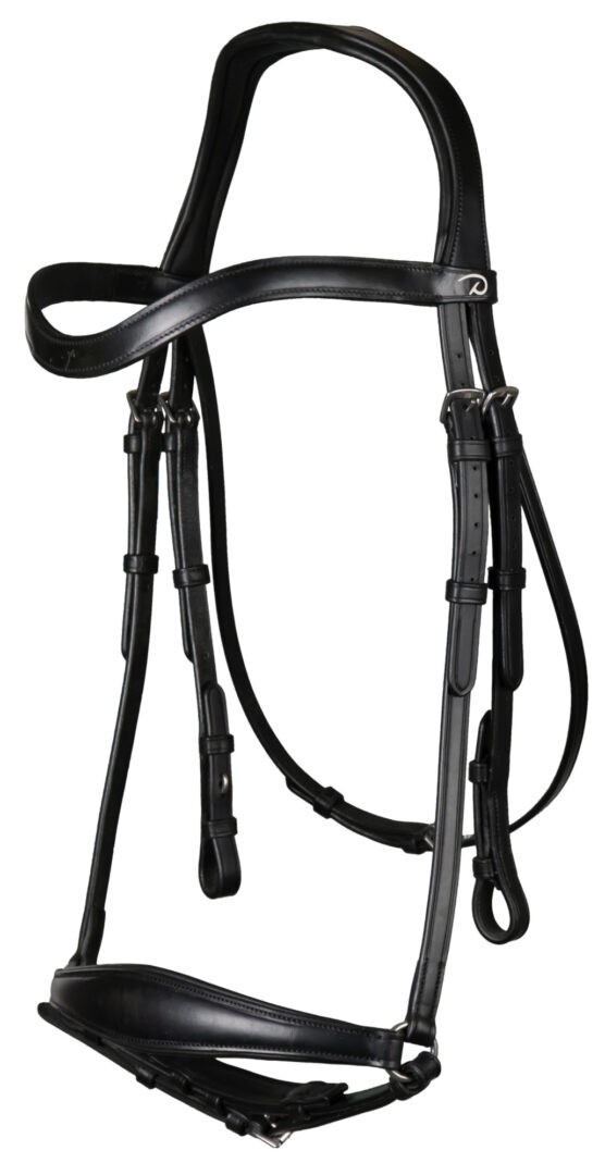 Dyon Patent Matte Medium Crank Noseband Bridle With Flash 'Dressage Flat' Collection Dyon Patent Matte Medium Crank Noseband Bridle With Flash 'Dressage Flat' Collection
