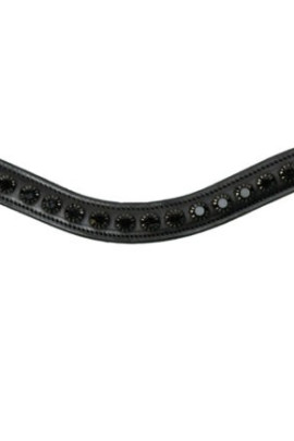 Dyon Black Swarovski V-Shaped Browband 'New English Collection'