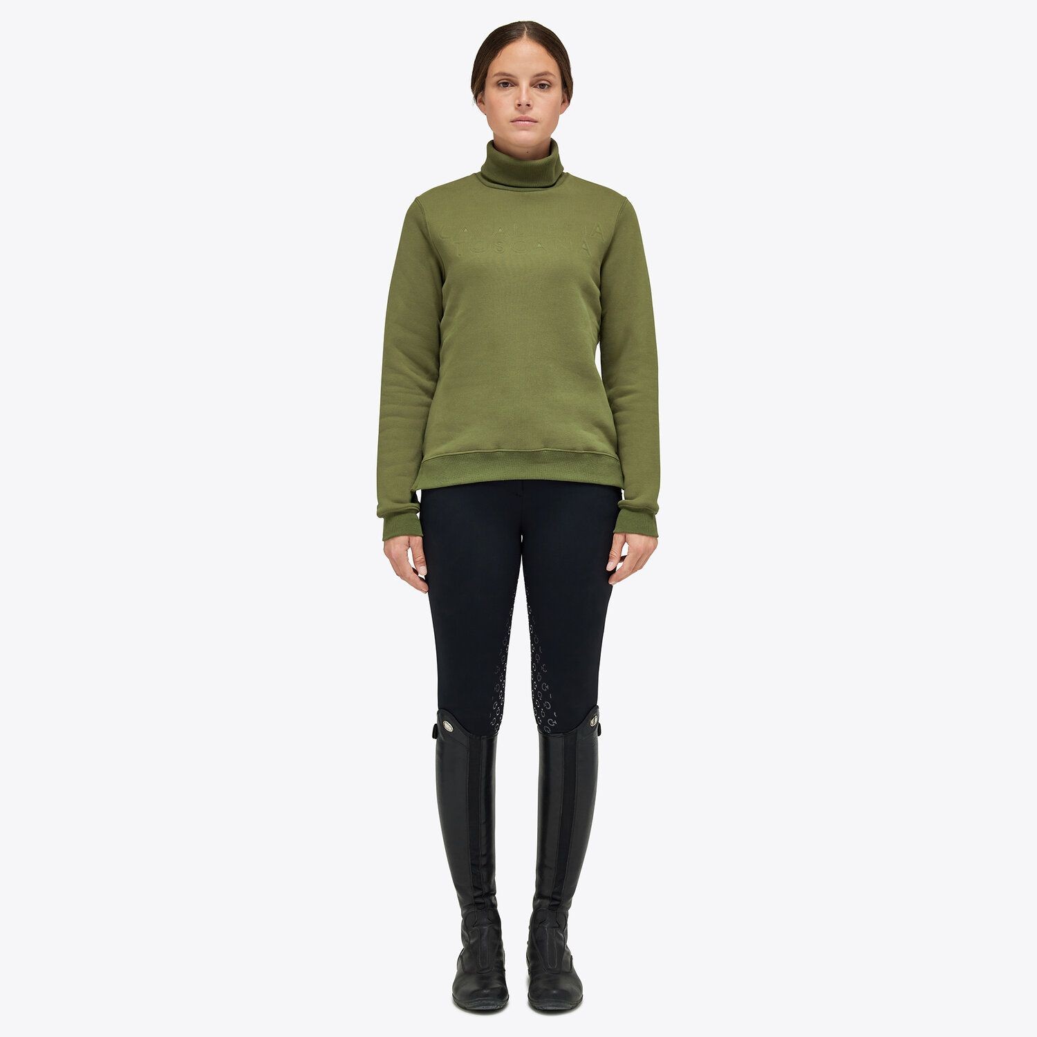 Embossed CT Coltrui Pullover Sweatshirt Groen Cavalleria Toscana Embossed CT Coltrui Pullover Sweatshirt Groen Cavalleria Toscana