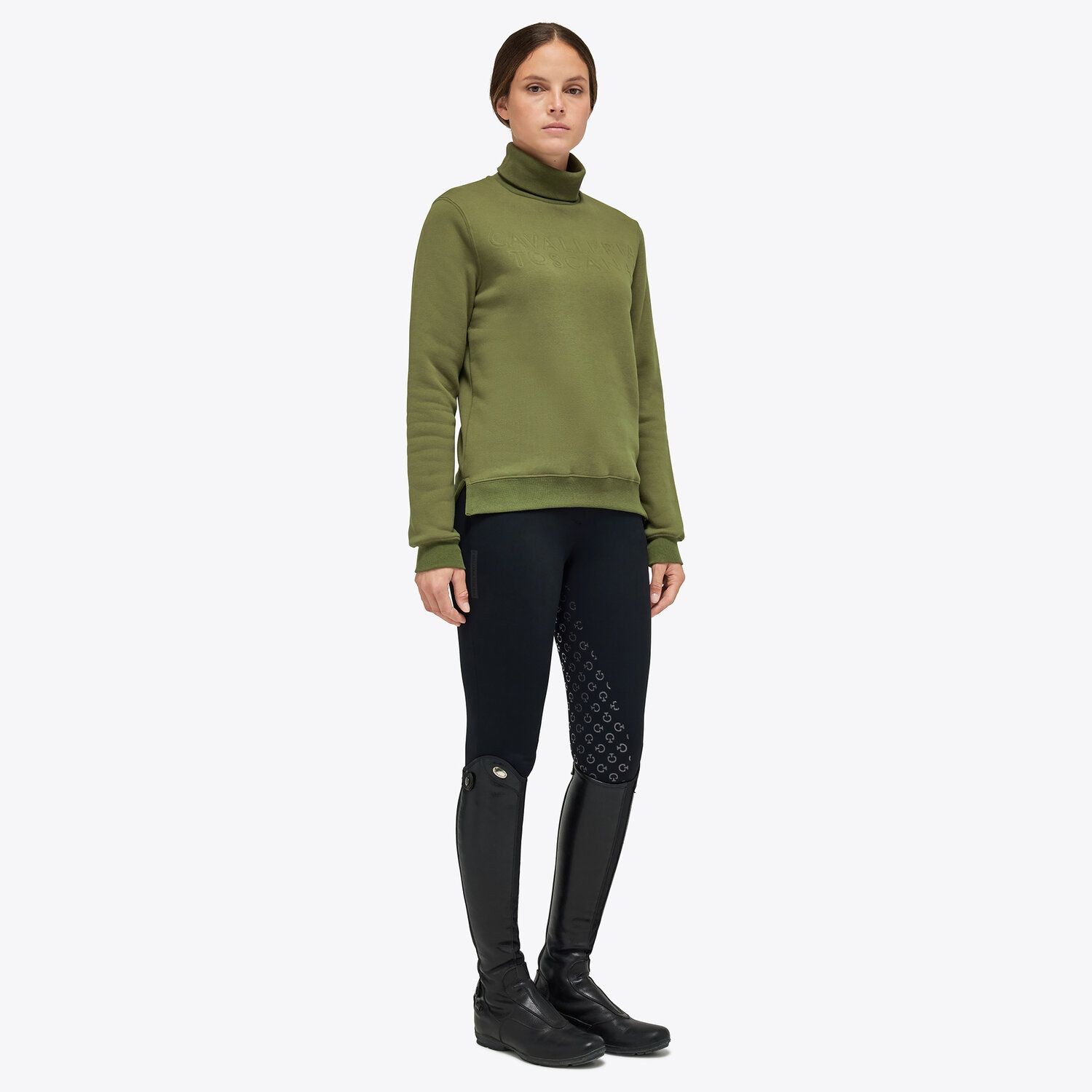 Embossed CT Coltrui Pullover Sweatshirt Groen Cavalleria Toscana Embossed CT Coltrui Pullover Sweatshirt Groen Cavalleria Toscana